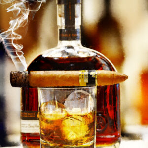 Cohiba BEHIKE cigar Bourbon on ice Art