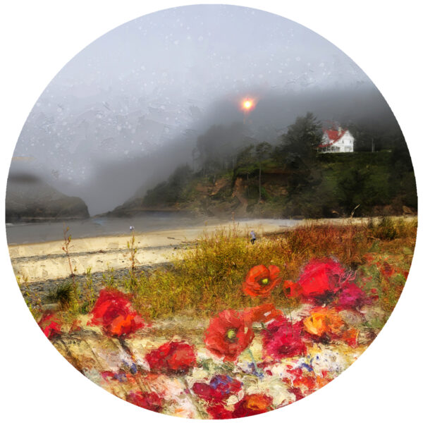 Haceta Head Lighthouse Oregon Flower Art