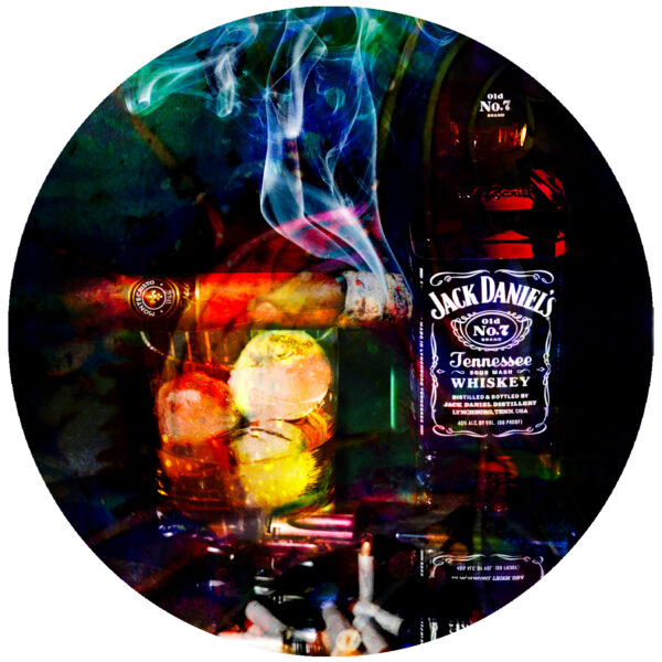 Montecristo Cigar Jack Daniels and Revolver Decal