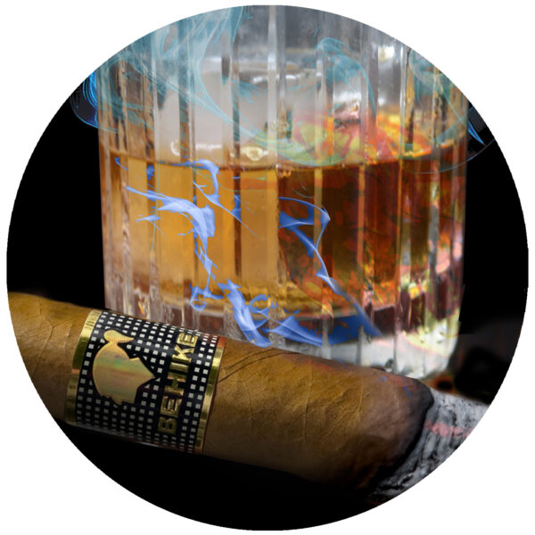 Cohiba BEHIKE Cigar and Bourbon Glass Decal