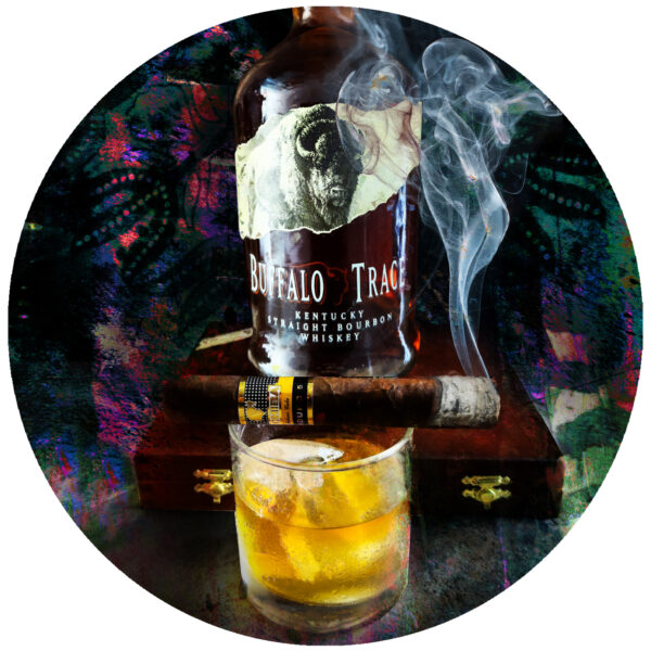 Cohiba Maduro Cuban Cigar with Buffalo Trace Bourbon Decal