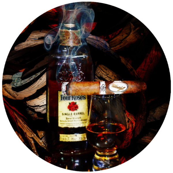 Davidoff ORO Blanco Cigar and Four Roses Bourbon Decal