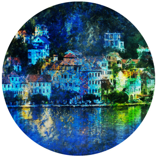 Kotor Montenegro Village Abstract decal