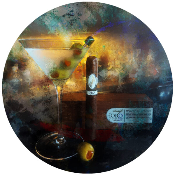 Davidoff ORO Blanco Cigar and Martini Decal