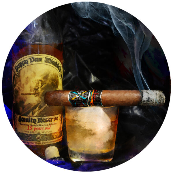 Arturo Fuente Opus X Society Cigar and 15 Year Pappy Van Winkle Bourbon Decal