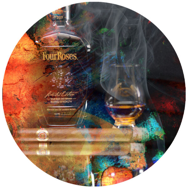 Four Roses Bourbon and Ramon Allones Cuban Cigar Decal
