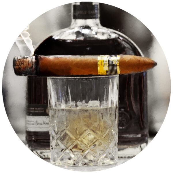 Cohiba Cubana Pyramid and Woodford Reserve Bourbon Decal