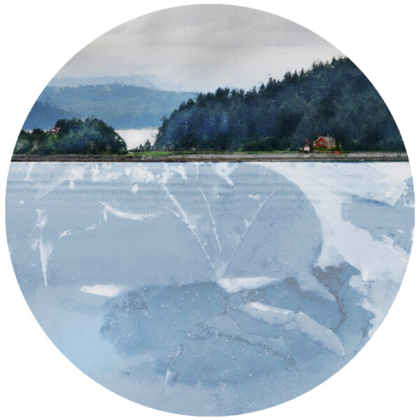 alaska red cabin in the woods decal