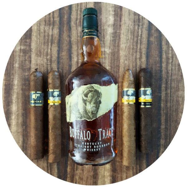 Cohiba Cuban Cigars with Buffalo Trace Bourbon as a decal