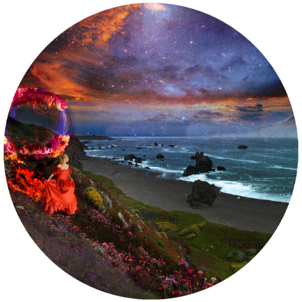 California Coastal Portal lady on fire decal