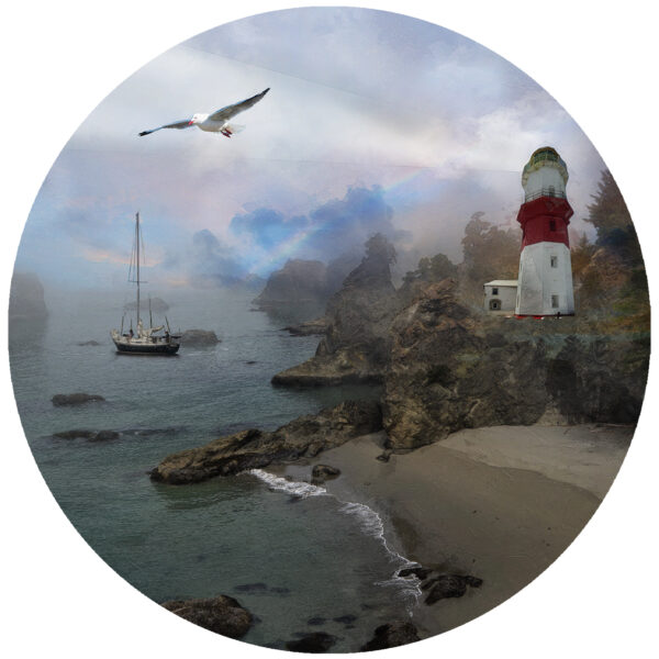 cliffs of Oregon lighthouse art