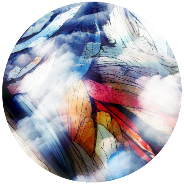 clouds below the earth abstract decal