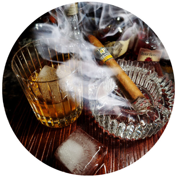 cohiba cubana pyramid and bourbon decal