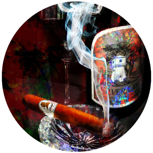 Davidoff Cigar with Silver Oak Wine Decal