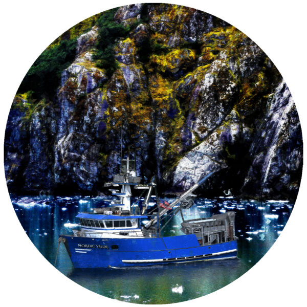 blue alaskan fishing boat decal