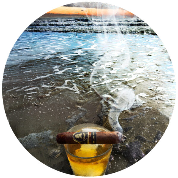 Davidoff Late Hour Cigar and Bourbon Sunset at the beach decal