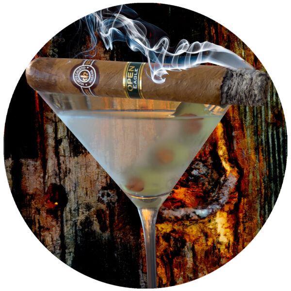 Cuban Montecristo Cigar and Martini Decal