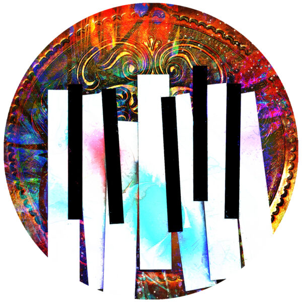 piano keys abstract circle