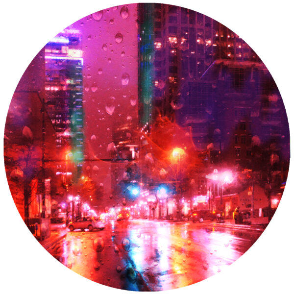 rain down Charlotte abstract cityscape decal