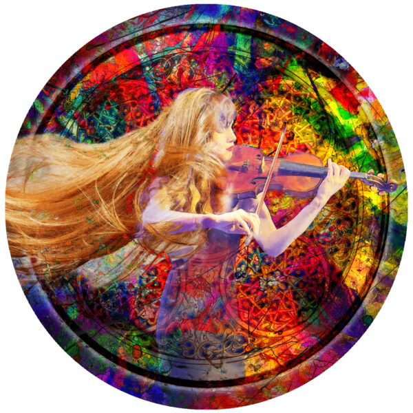 Violinist in the round decal