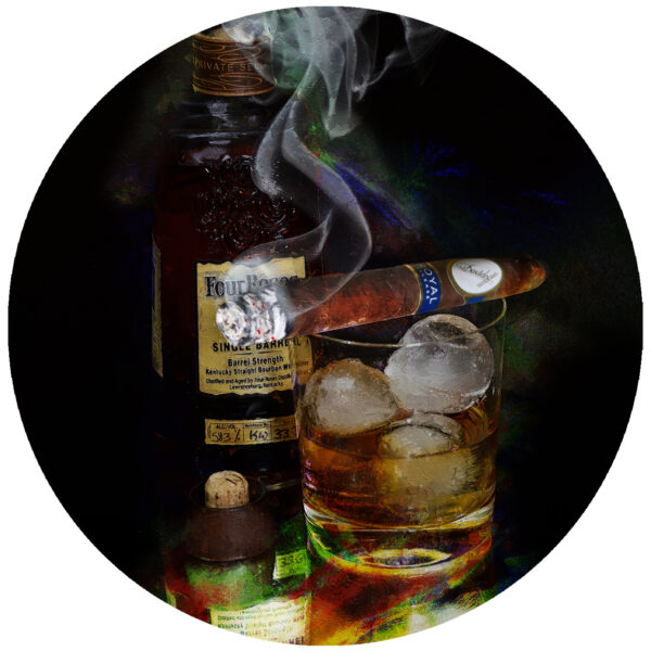 Davidoff Royal Cigar and Four Roses Bourbon Decal