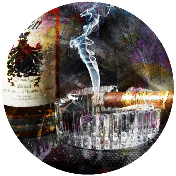 Willett Bourbon and Arturo Fuente Opus X Cigar Abstract Decal
