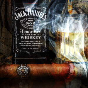 Old Number 7 Jack Daniels Whiskey and Montecristo Cuban Cigar