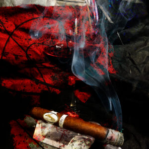 Davidoff ORO Blanco Cigar and wine abstract