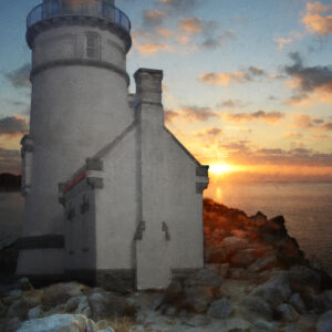 Coast Of Oregon USA Haceta Head Lighthouse painting