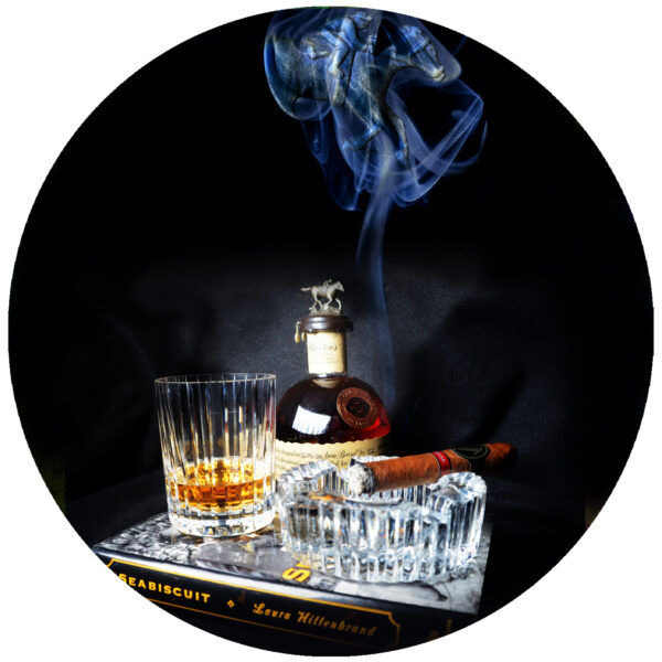 The Blantons Bourbon Horse in a Cloud of Smoke from a Davidoff Cigar Art
