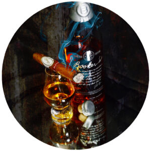 Bookers Bourbon and Davidoff Blend Cigar Art