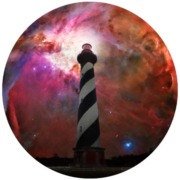 OBX Cape Hatteras Outer Banks Lighthouse Nebula Art