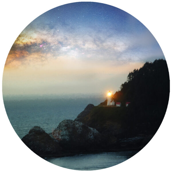 Haceta Head Lighthouse Coast Of Oregon Nebula Art
