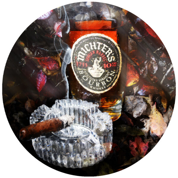 Michters Bourbon and Cigar Art Abstract