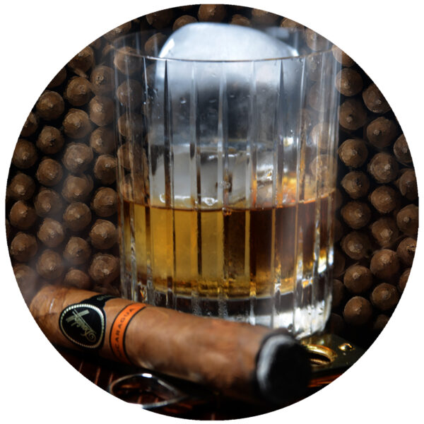 Nicaraguan Davidoff Cigar and Bourbon On The Rocks Art