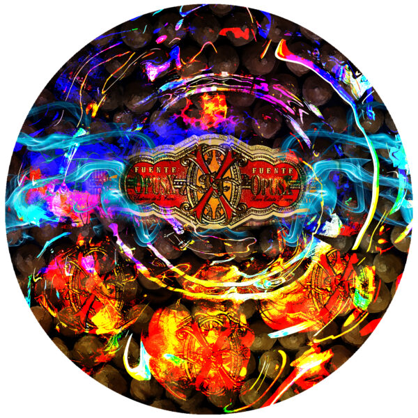 Abstract Fuente Opus X 4 inch peel and stick decal