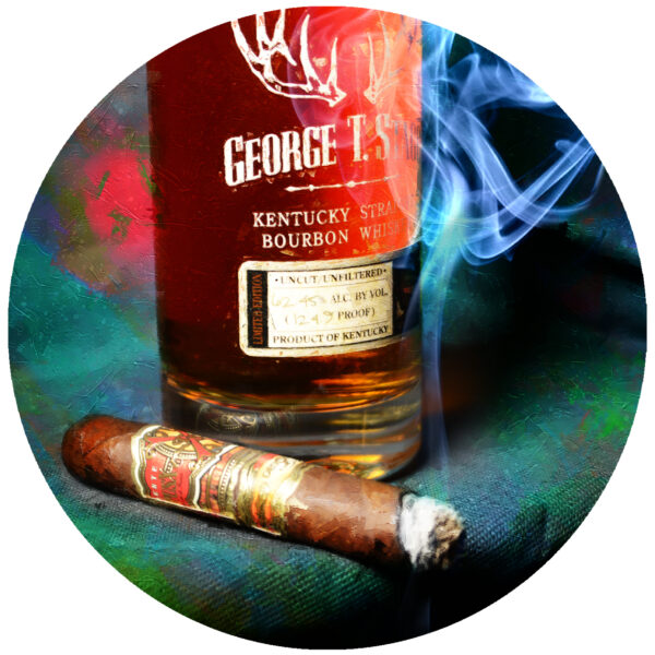 George T Stagg Bourbon and Arturo Fuente Opus X Cigar Art