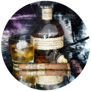 Blantons Bourbon and Fuente Opus X Art