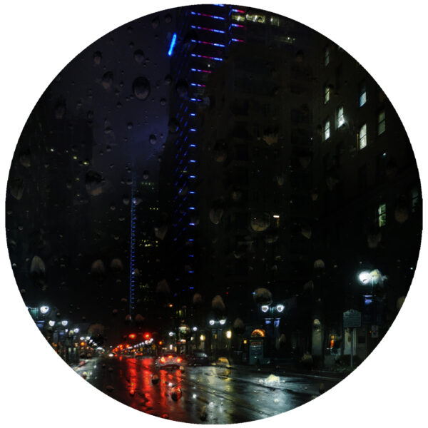 Blue Purple Red Green Neon Light Abstract City Art
