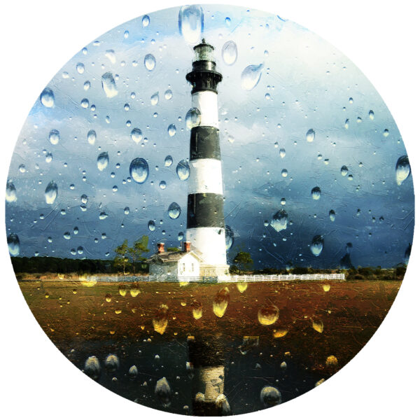 OBX Bodie Island Lighthouse In The Rain Art