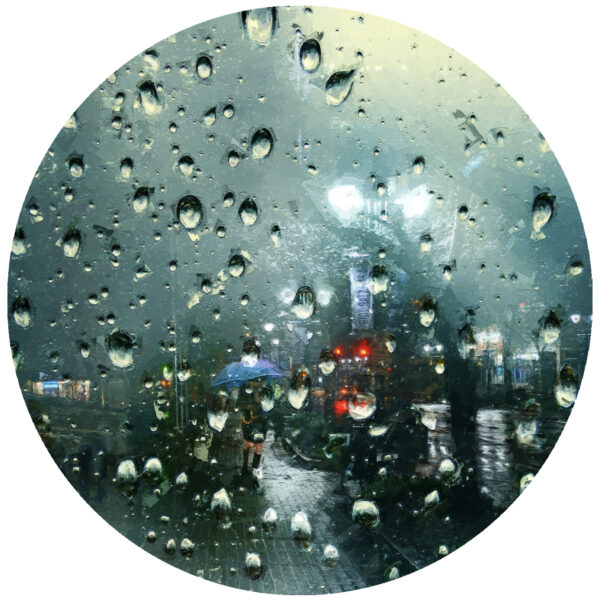 Charlotte City Streets AM Neon Raindrop Art
