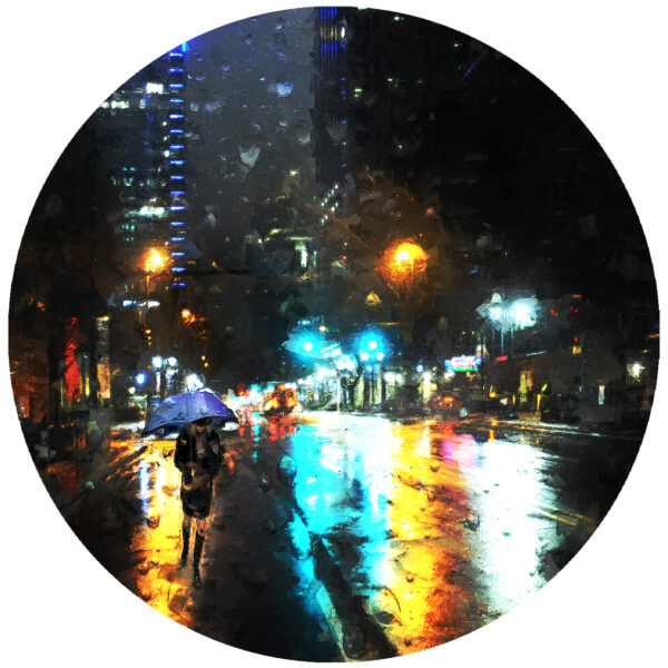lady with the blue umbrella charlotte abstract art