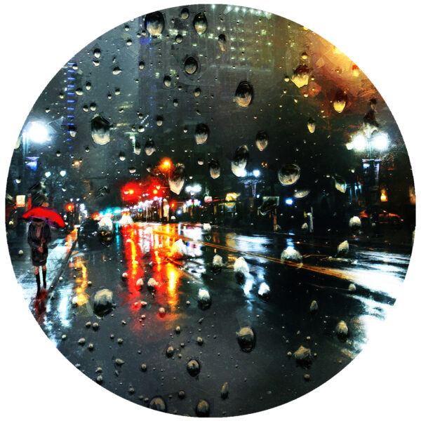 Lady with the red umbrella uptown charlotte abstract art
