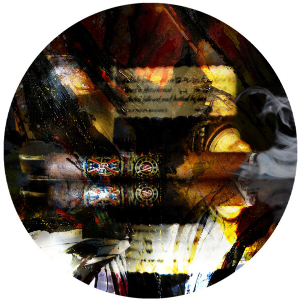 Arturo Fuente Opus X Cigar and Blantons Single Barrel Bourbon Art