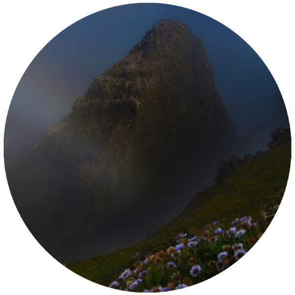 Devils Peak Rainbow and Flowers Oregon Coast Art