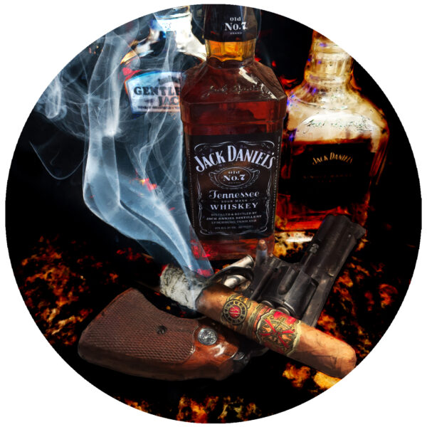 Jack Daniels With Fuente Opus X and 6 Shooter