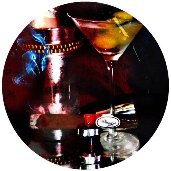 Davidoff Blend Cigar and Martini Abstract Art