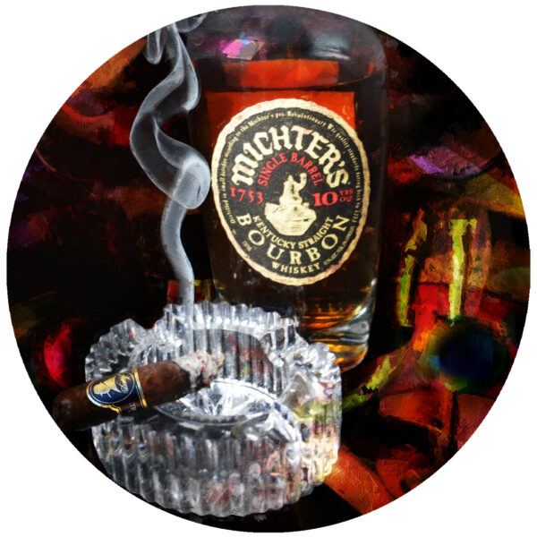 Michters Bourbon and Davidoff Late Hour Cigar Art