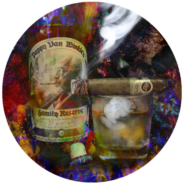 Pappy Van Winkle 15 Year Bourbon with Padron 1926 Cigar Art