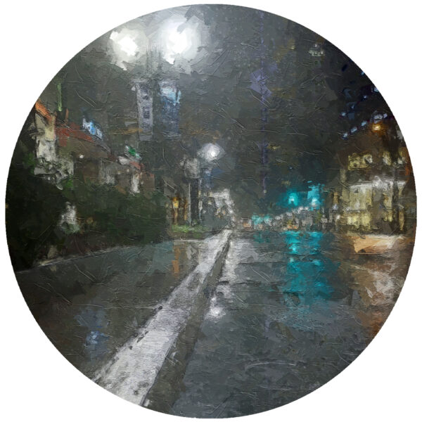 Raining On The Neon Reflected Streets Of Charlotte North Carolina Art